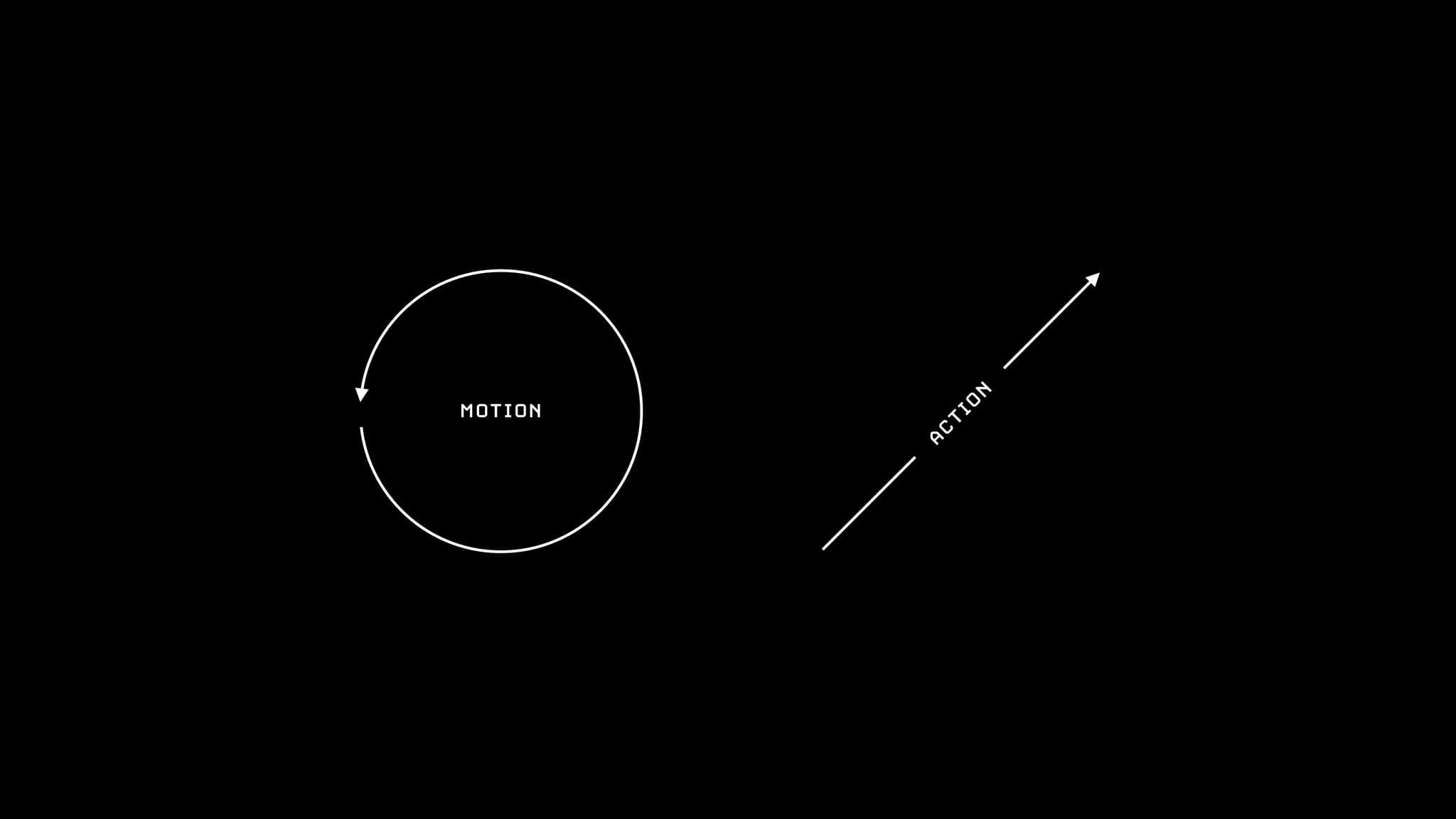 “Never mistake motion for action.”
