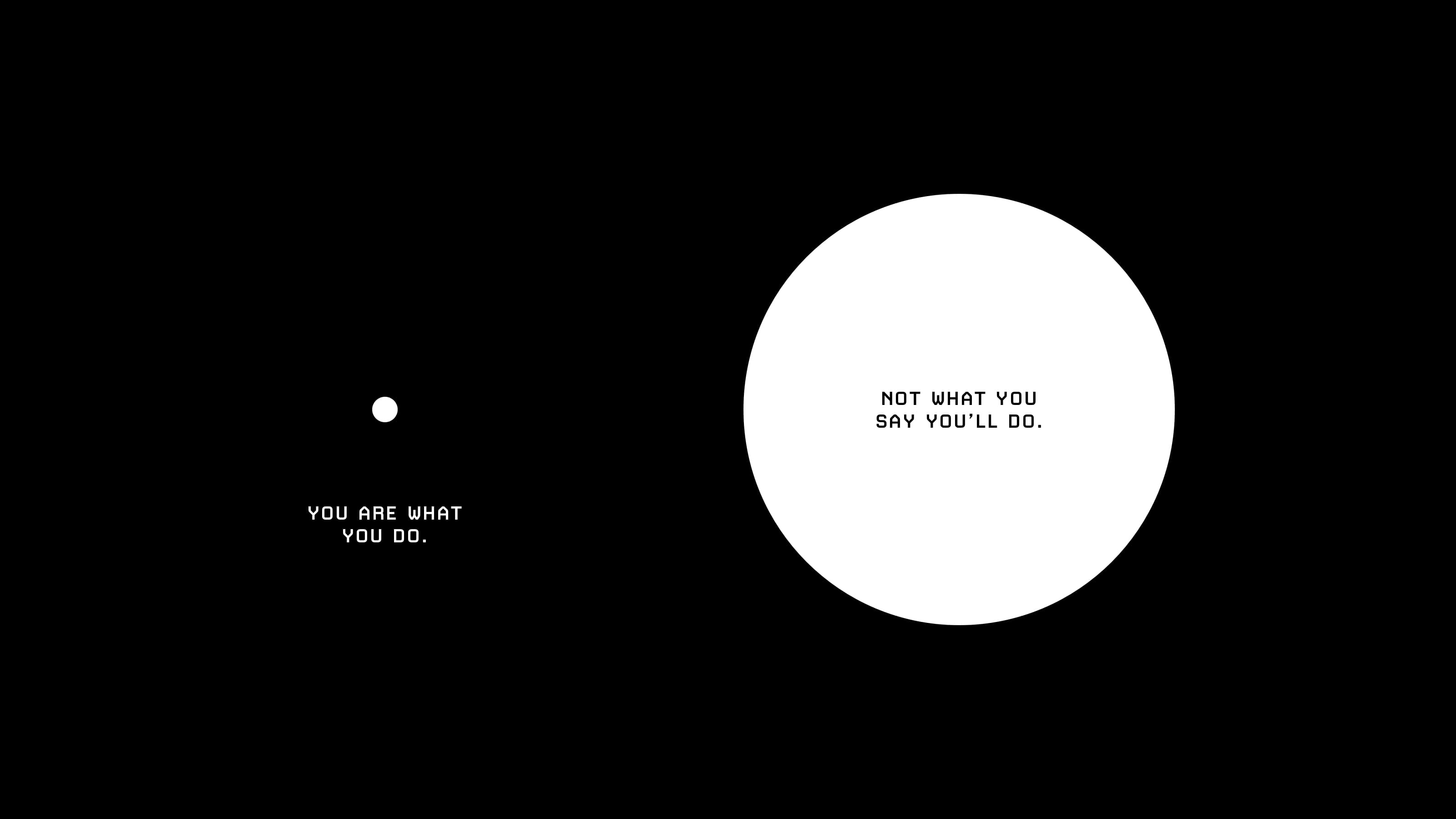 "You are what you do, not what you say you'll do."